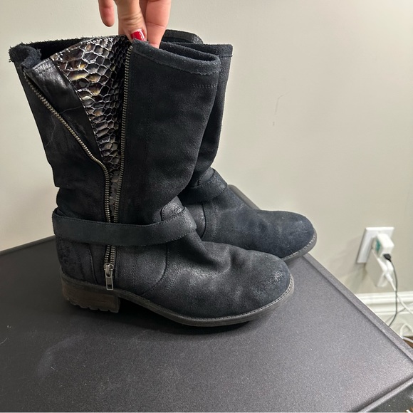 UGG Shoes - UGG Silva Motorcycle Boot with snakeskin Size 10